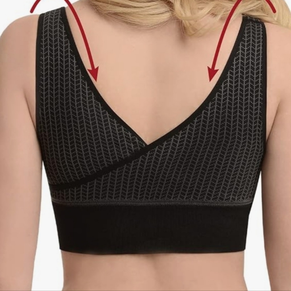 SANKOM Patent Support & Posture Black Bra Sz M/L - Picture 3 of 16